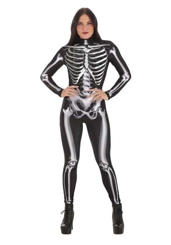 Metallic Silver Skeleton Adult Size Costume