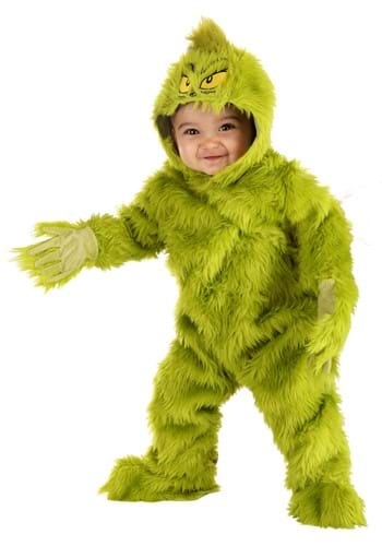 Click Here to buy Classic Baby Grinch Jumpsuit Costume from HalloweenCostumes, CDN Funds & Shipping