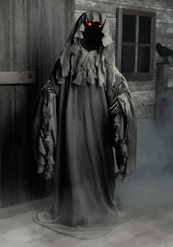 5.4ft Standing Black Reaper Ghost w/ Lights