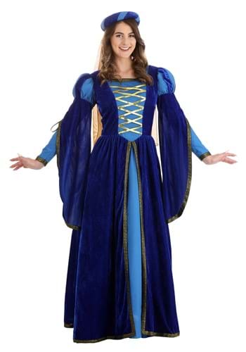 Womens Blue Renaissance Queen Costume