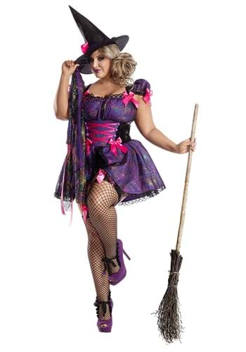 Click Here to buy Purple Web Witch Womens Plus Costume from HalloweenCostumes, CDN Funds & Shipping