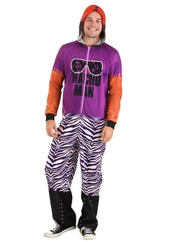 Click Here to buy Adult Macho Man Union Suit Costume Onesie | WWE Costumes from HalloweenCostumes, CDN Funds & Shipping