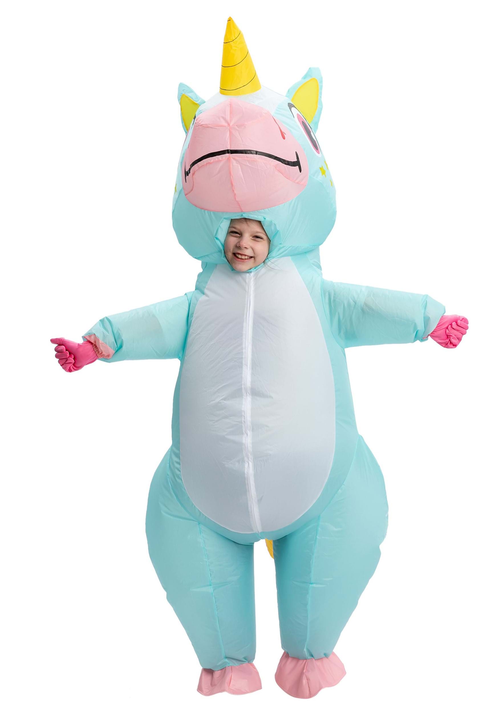 Child Blue Unicorn Inflatable Costume