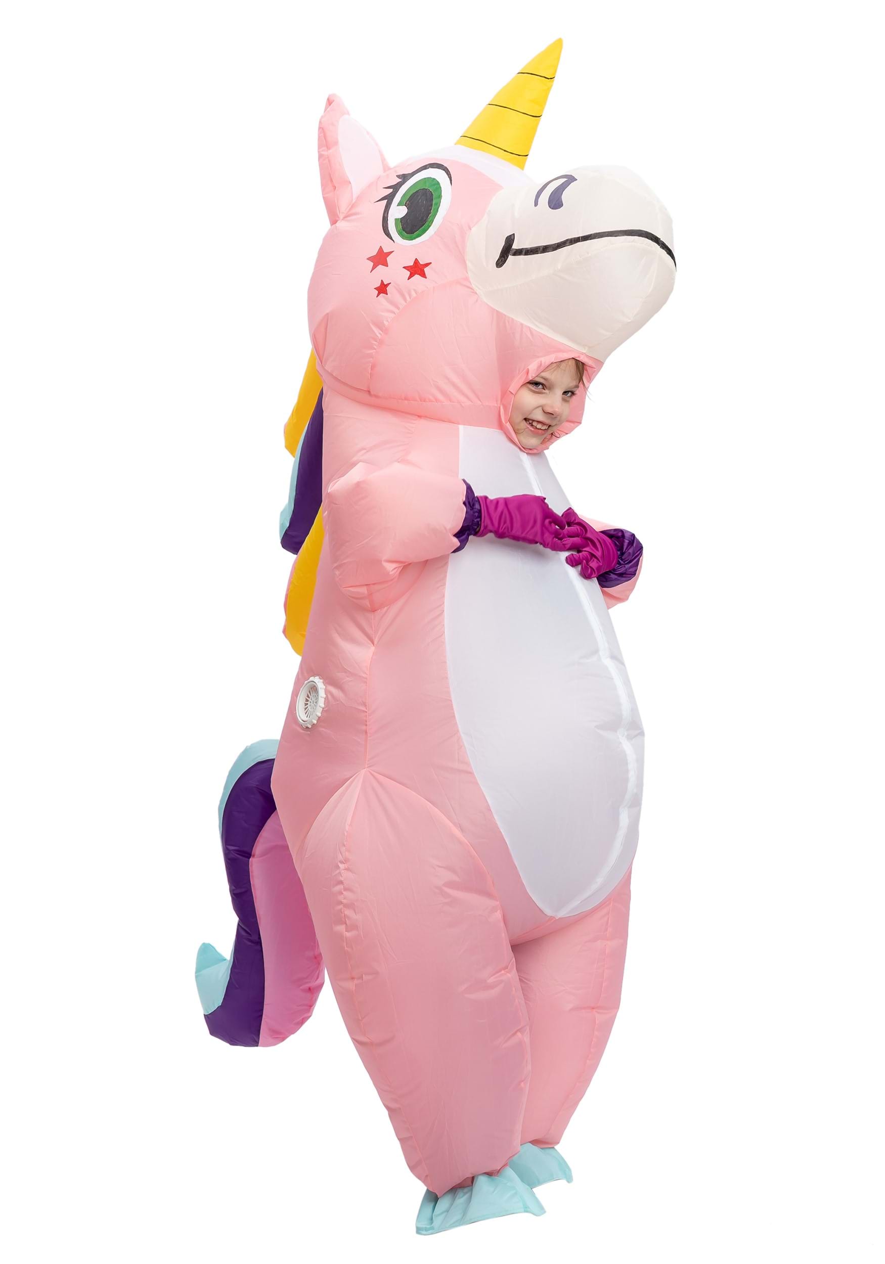 Inflatable Pink Unicorn Costume For A Child