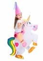 Inflatable Kids Unicorn Ride On Costume Alt 1
