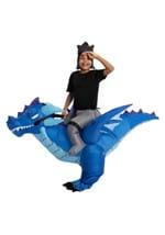 Inflatable Kids Blue Dragon Ride On Costume Alt 3