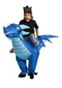 Inflatable Kids Blue Dragon Ride On Costume Alt 2