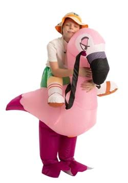 Inflatable Kids Flamingo Ride On Costume