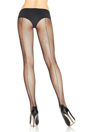 Black Plus Size Womens Fishnet Tights with Backseam