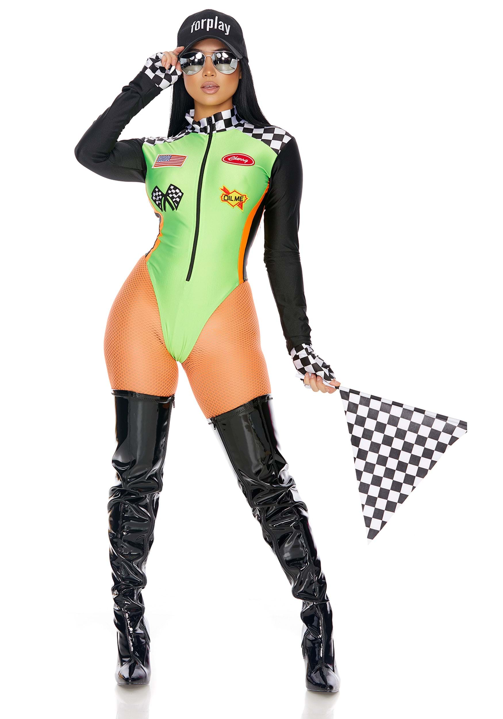 Green Racecar Driver Sexy Women's Costume
