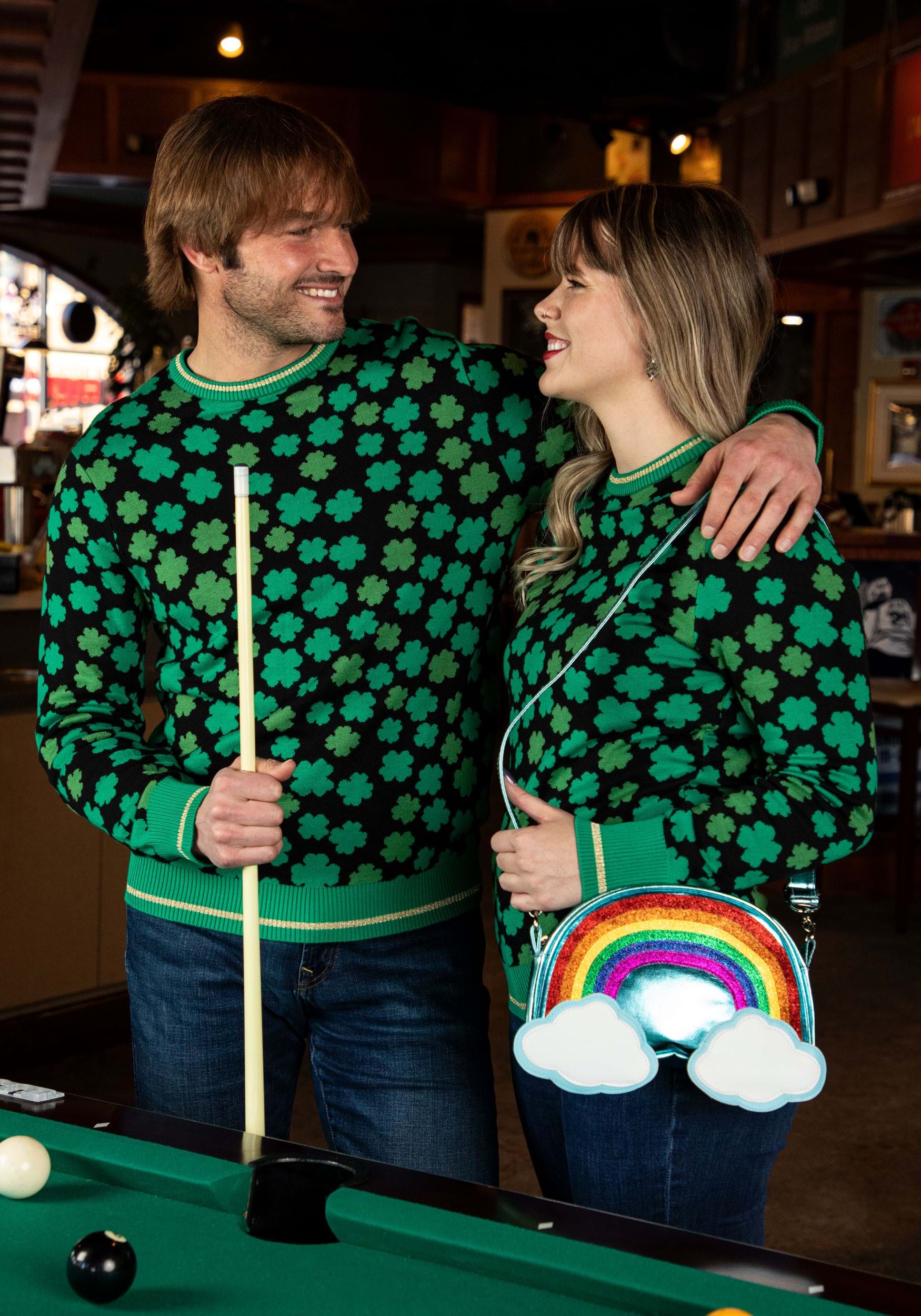 Clovers All-Over Print St Patrick's Adult Sweater
