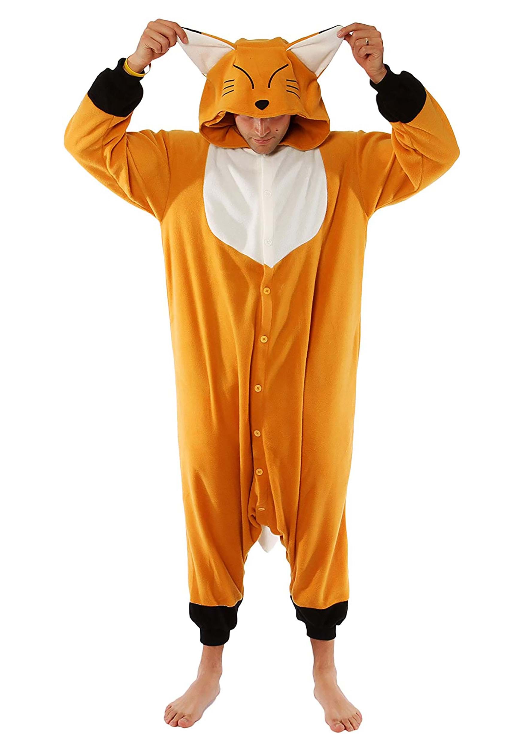 Adult Fox Kigurumi Costume , Halloween Animal Onesies