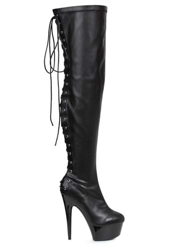 Womens Black Lace Thigh High Boots