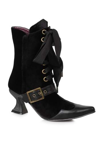 Women s Black Heeled Velvet Boots Adult Womens Black 7 Ellie