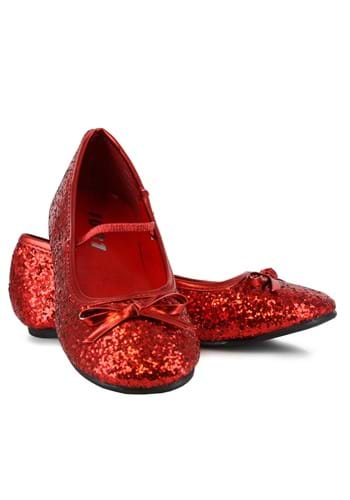 Girls Red Ruby Glitter Ballet Flat