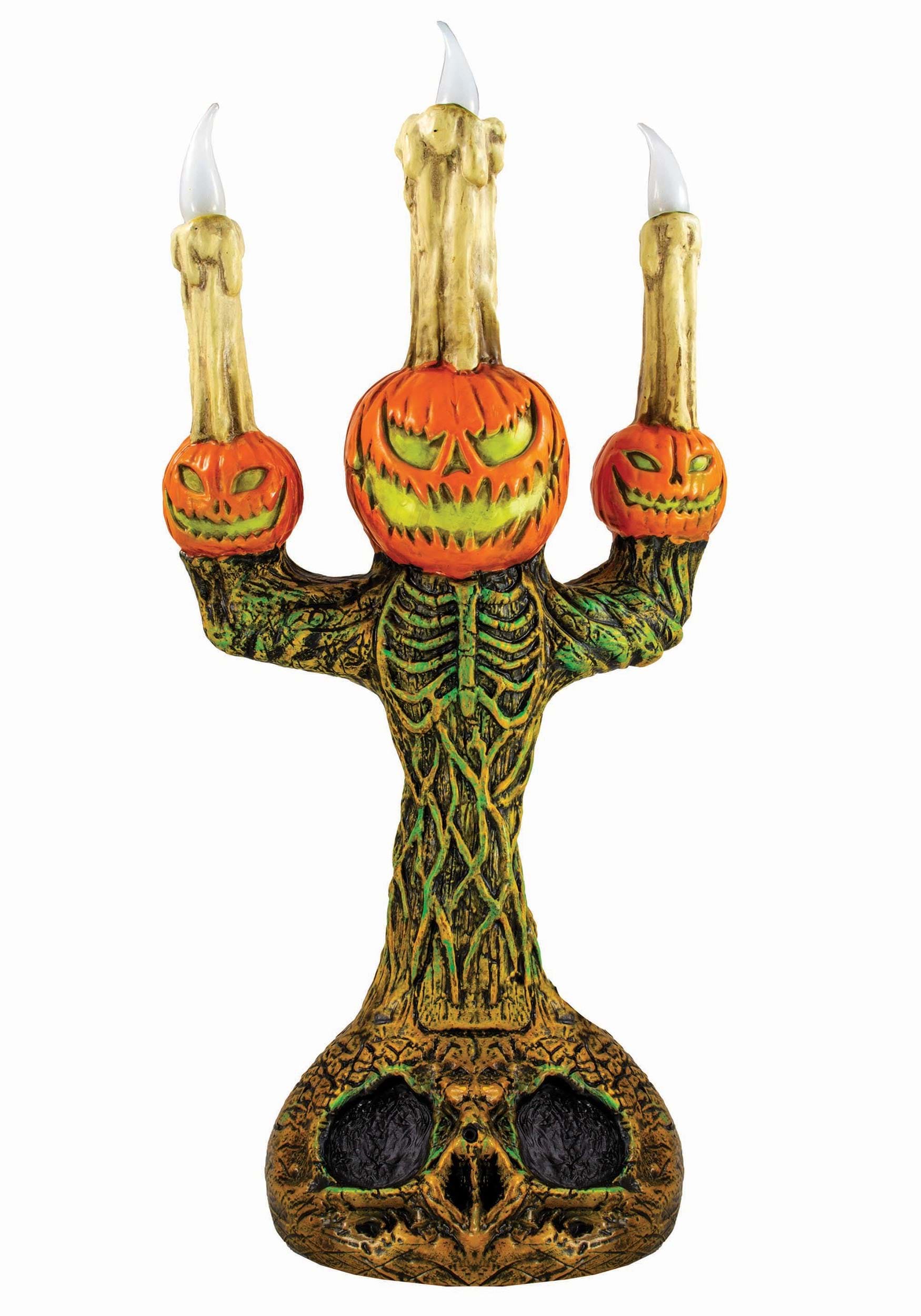 Creepy Pumpkin 14" Halloween Candelabra