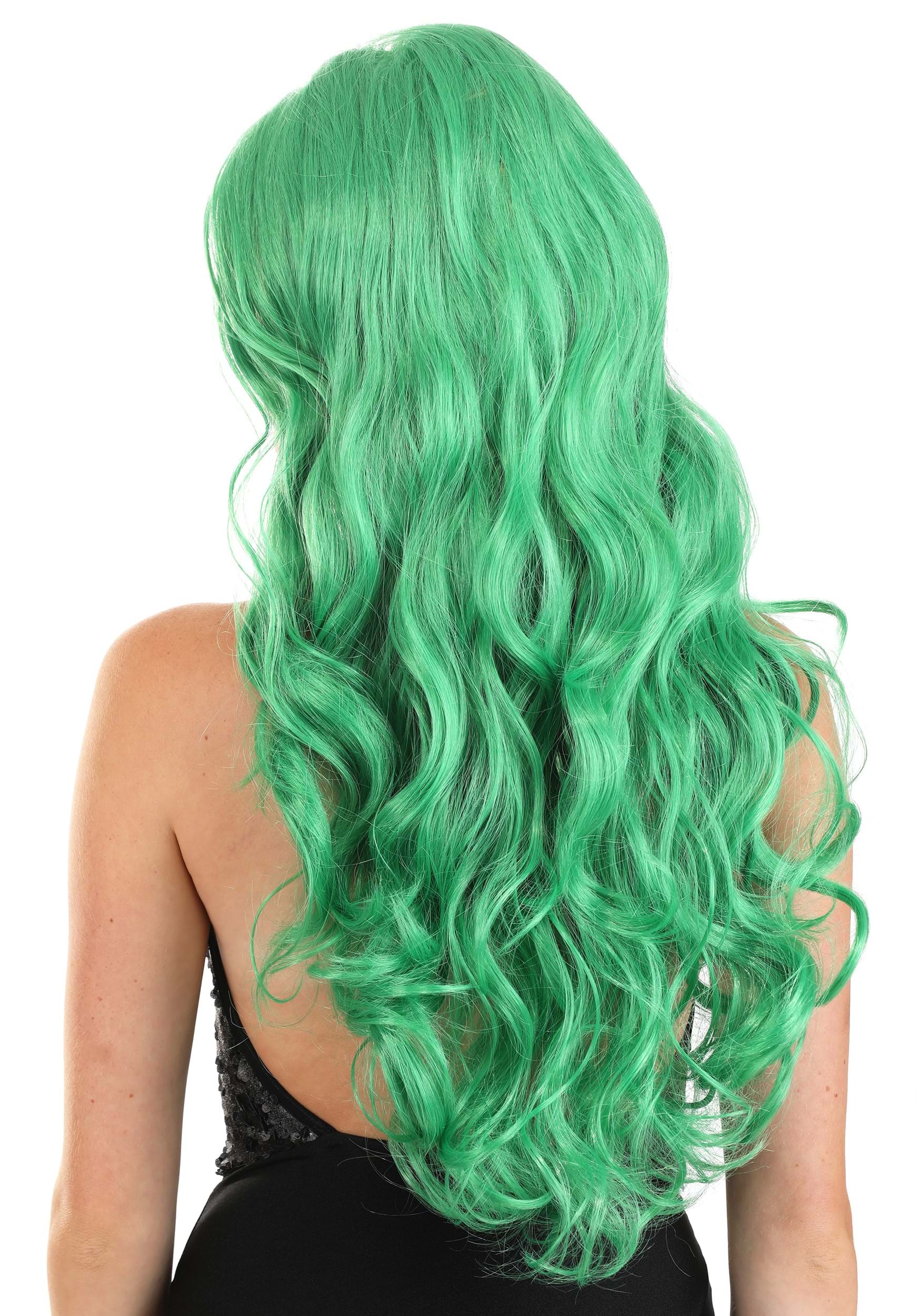 Long Wavy Green Women's Wig