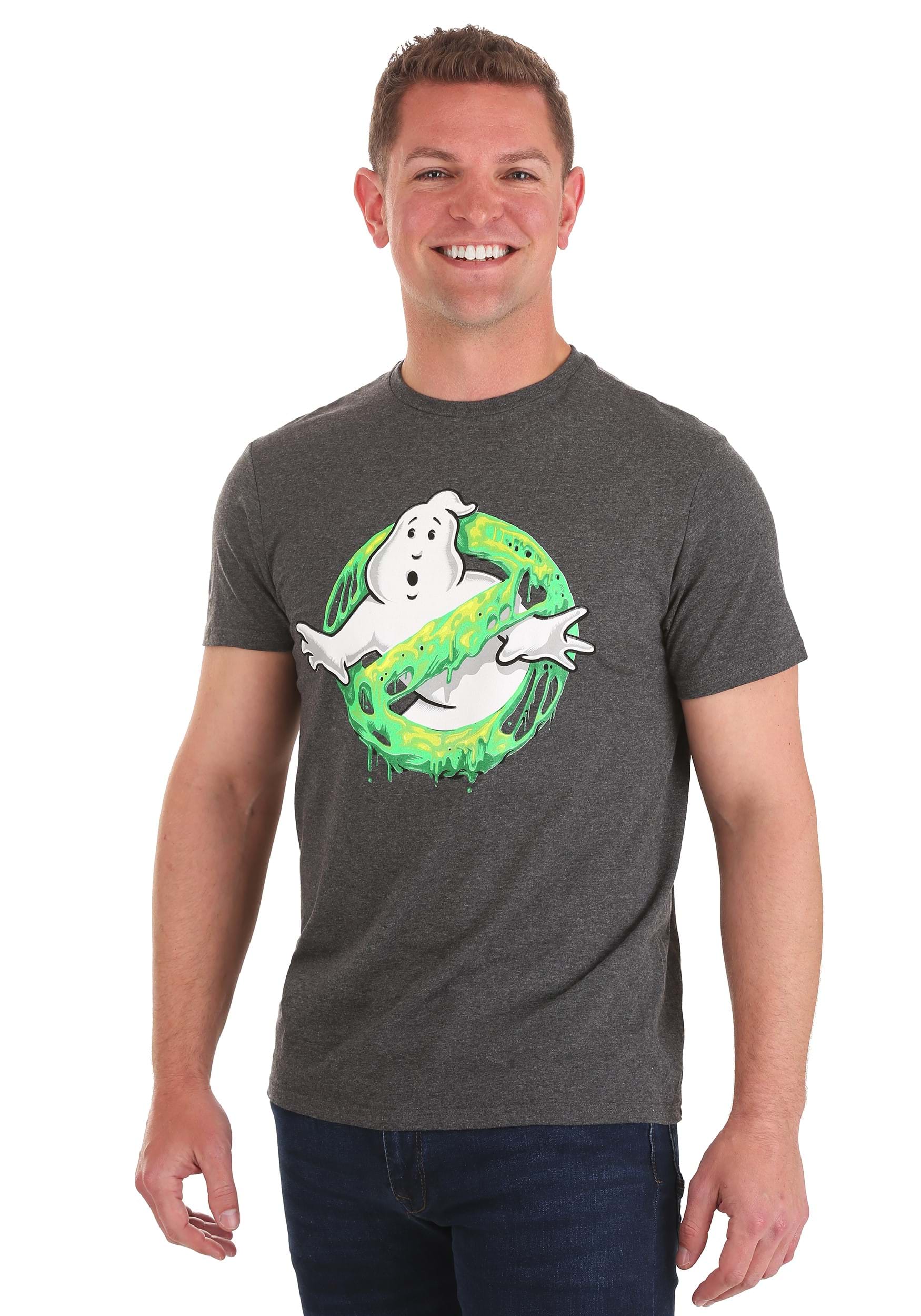 Adult Ghostbusters Logo Slimy Glow In The Dark T-Shirt For Adults