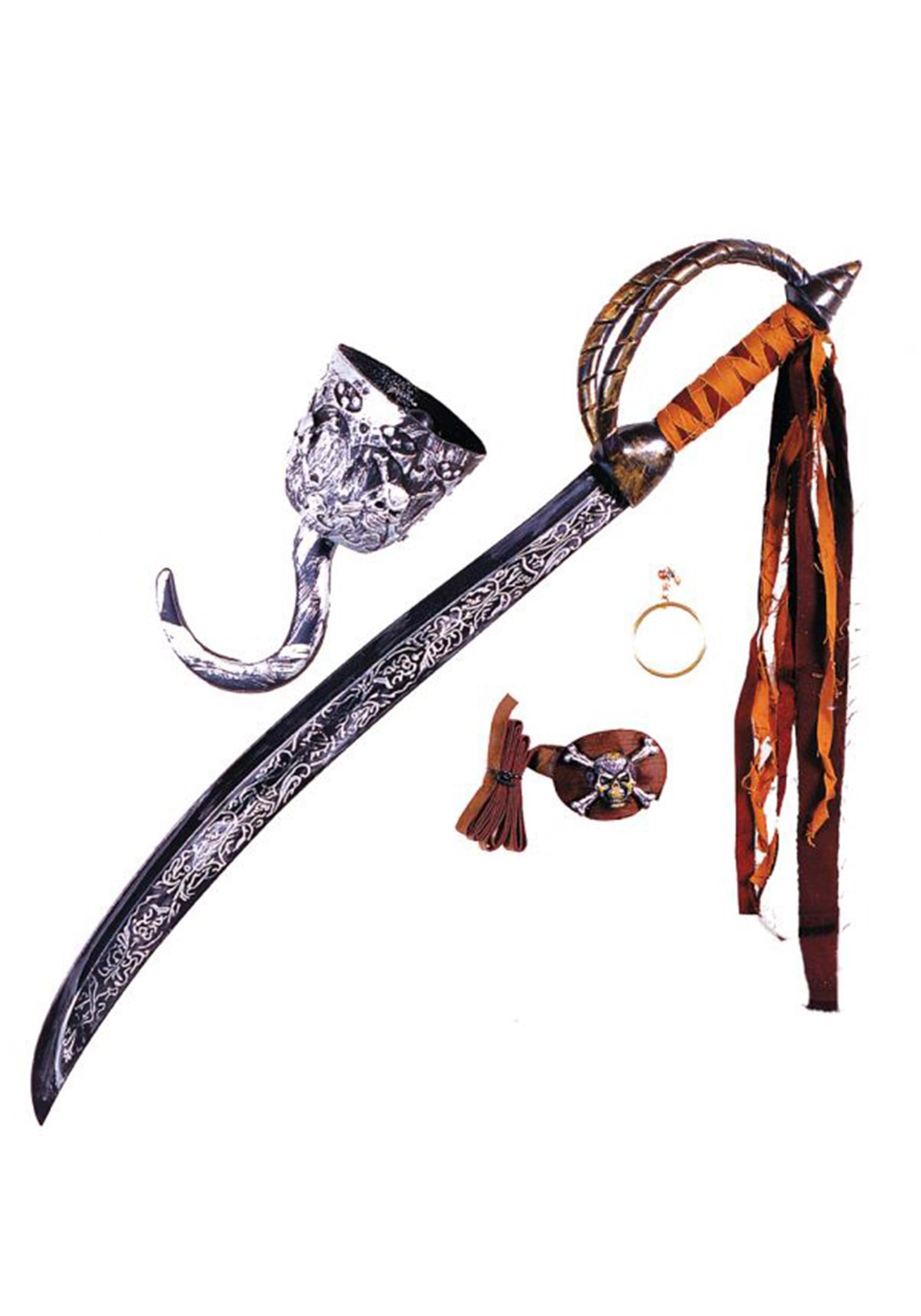 Caribbean Pirate Sword & Accessory Kit , Pirate Accessories