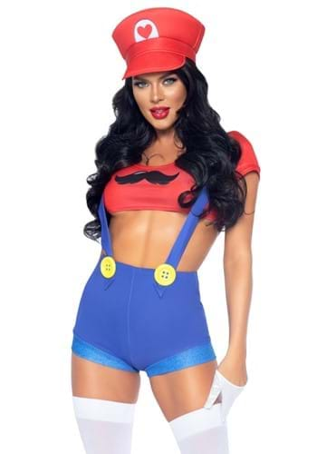 Click Here to buy Sexy 2 Piece Red Gamer Babe Womens Costume from HalloweenCostumes, CDN Funds & Shipping