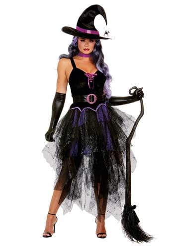 Womens Purple Sexy Witch Costume