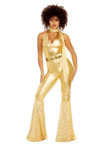 Gold Disco Fox Womens Adult Size Costume