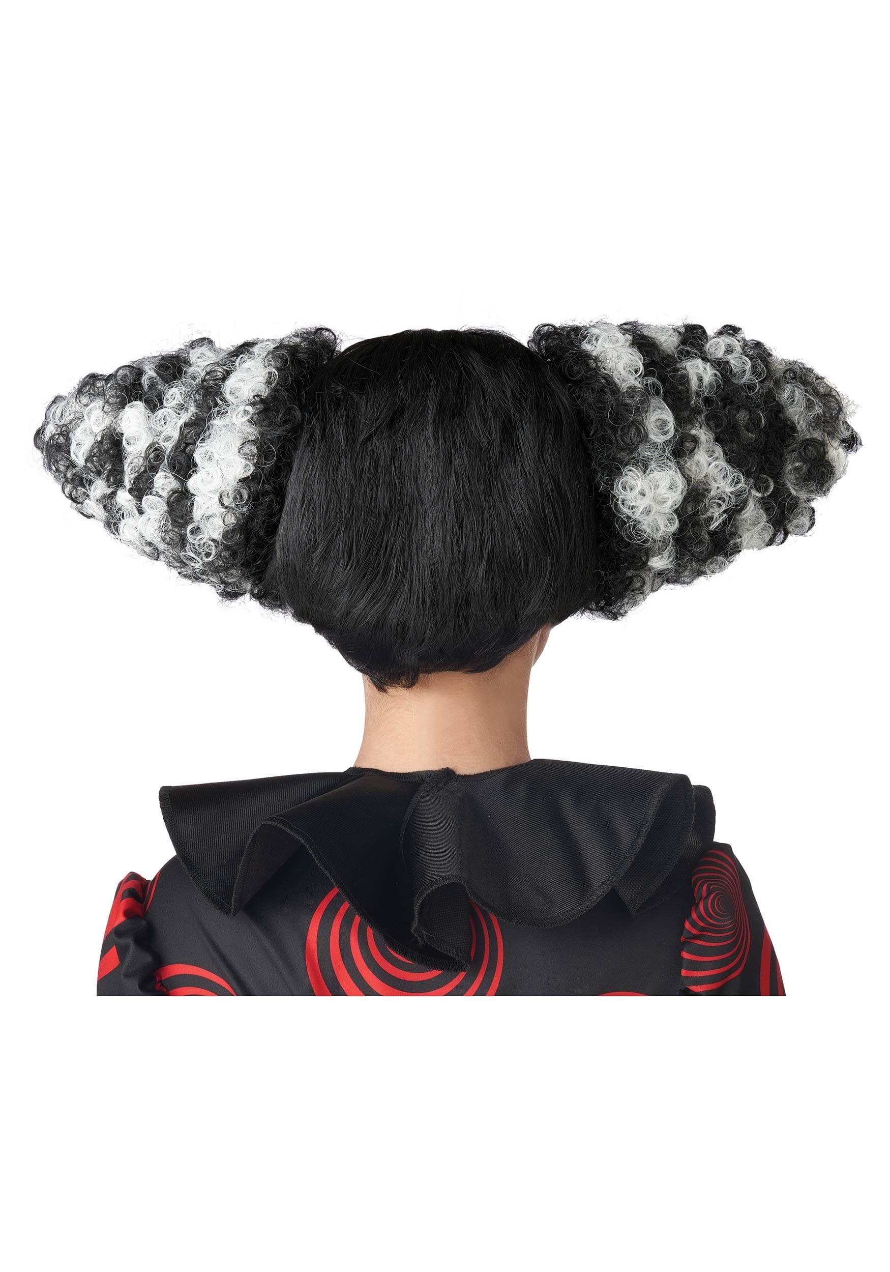 Black And White Funhouse Clown Wig