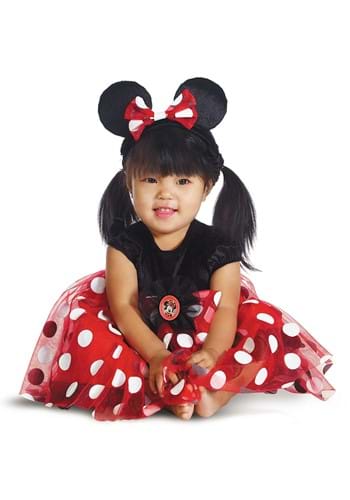 Click Here to buy Deluxe Red Minnie Mouse Baby Costume from HalloweenCostumes, CDN Funds & Shipping