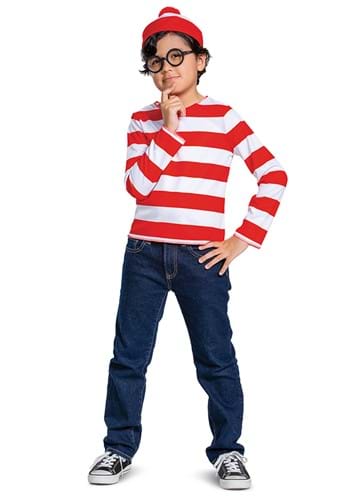Click Here to buy Classic Wheres Waldo Kids Costume from HalloweenCostumes, CDN Funds & Shipping