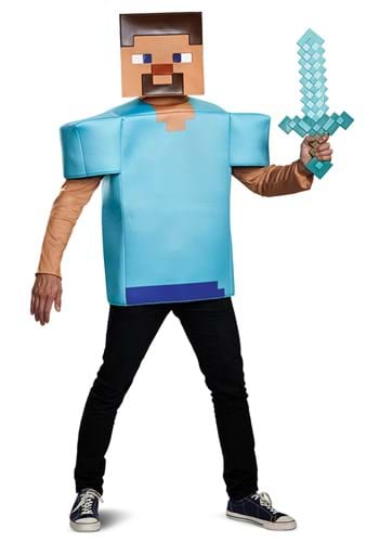 Click Here to buy Adult Minecraft Steve Costume from HalloweenCostumes, CDN Funds & Shipping