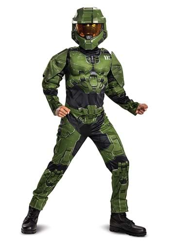 Click Here to buy Kids Halo Infinite Master Chief Muscle Costume from HalloweenCostumes, CDN Funds & Shipping