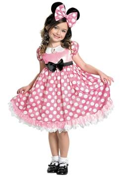 Minnie Mouse Girls Pink Glow in the Dark Dot Dress