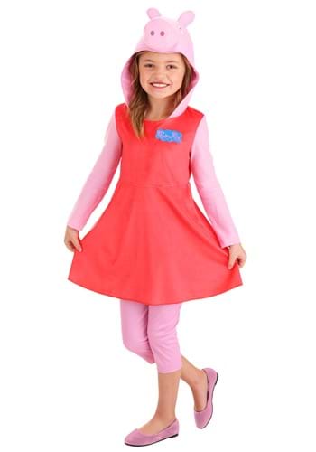 Click Here to buy Girls Peppa Pig Long Sleeve Costume from HalloweenCostumes, CDN Funds & Shipping