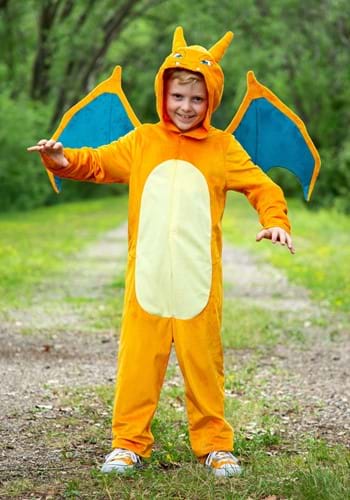 Click Here to buy Pokemon Kids Charizard Deluxe Costume from HalloweenCostumes, CDN Funds & Shipping