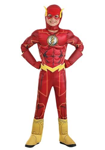 Click Here to buy DC Comics Flash Deluxe Kids Costume from HalloweenCostumes, CDN Funds & Shipping
