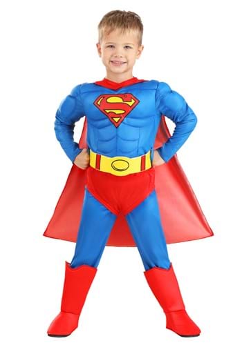 Click Here to buy Deluxe Toddler Classic Superman Costume from HalloweenCostumes, CDN Funds & Shipping