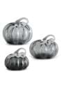 Set of 3 Gray Glass Pumpkins
