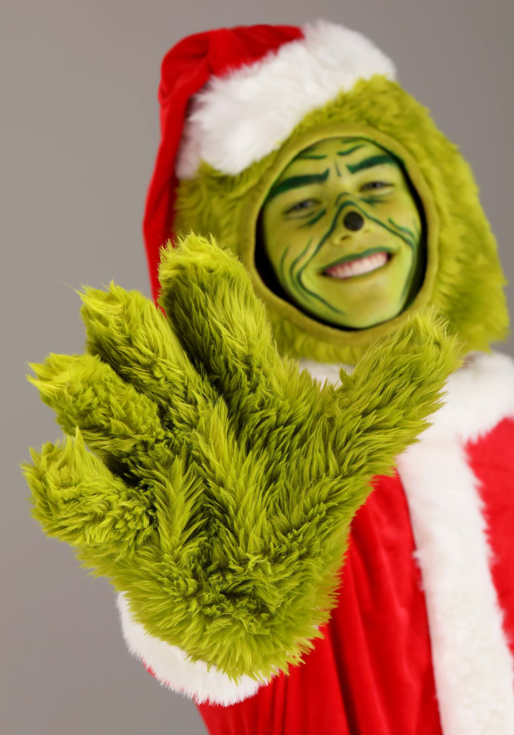 The Grinch Santa Open Face Adult Costume