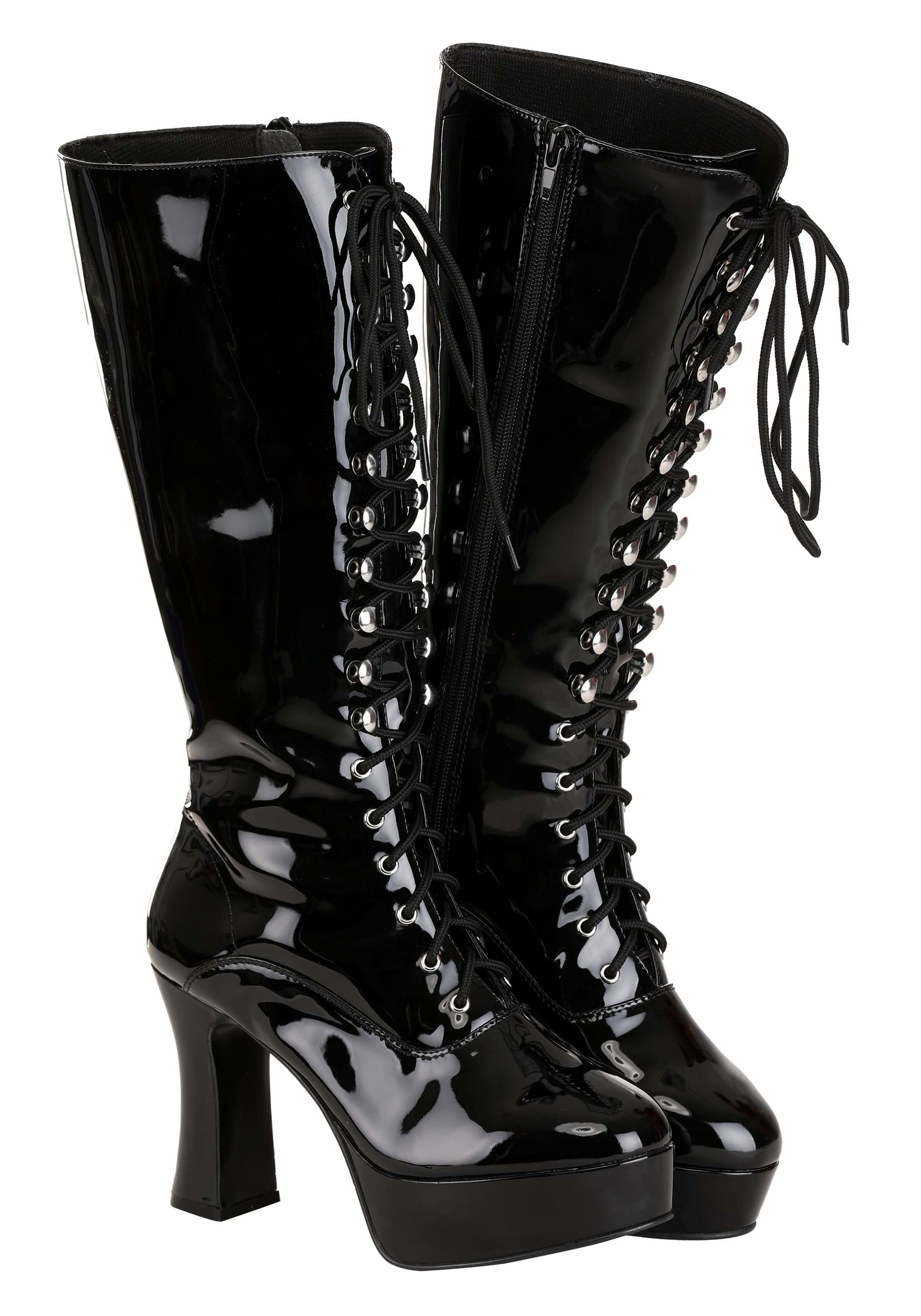 Knee high 2025 boots faux leather