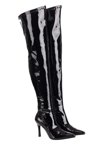 Click Here to buy Black Patent Over the Knee Womens Boots from HalloweenCostumes, CDN Funds & Shipping