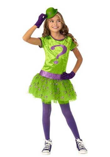 Click Here to buy Super Villains Riddler Girls Costume from HalloweenCostumes, CDN Funds & Shipping