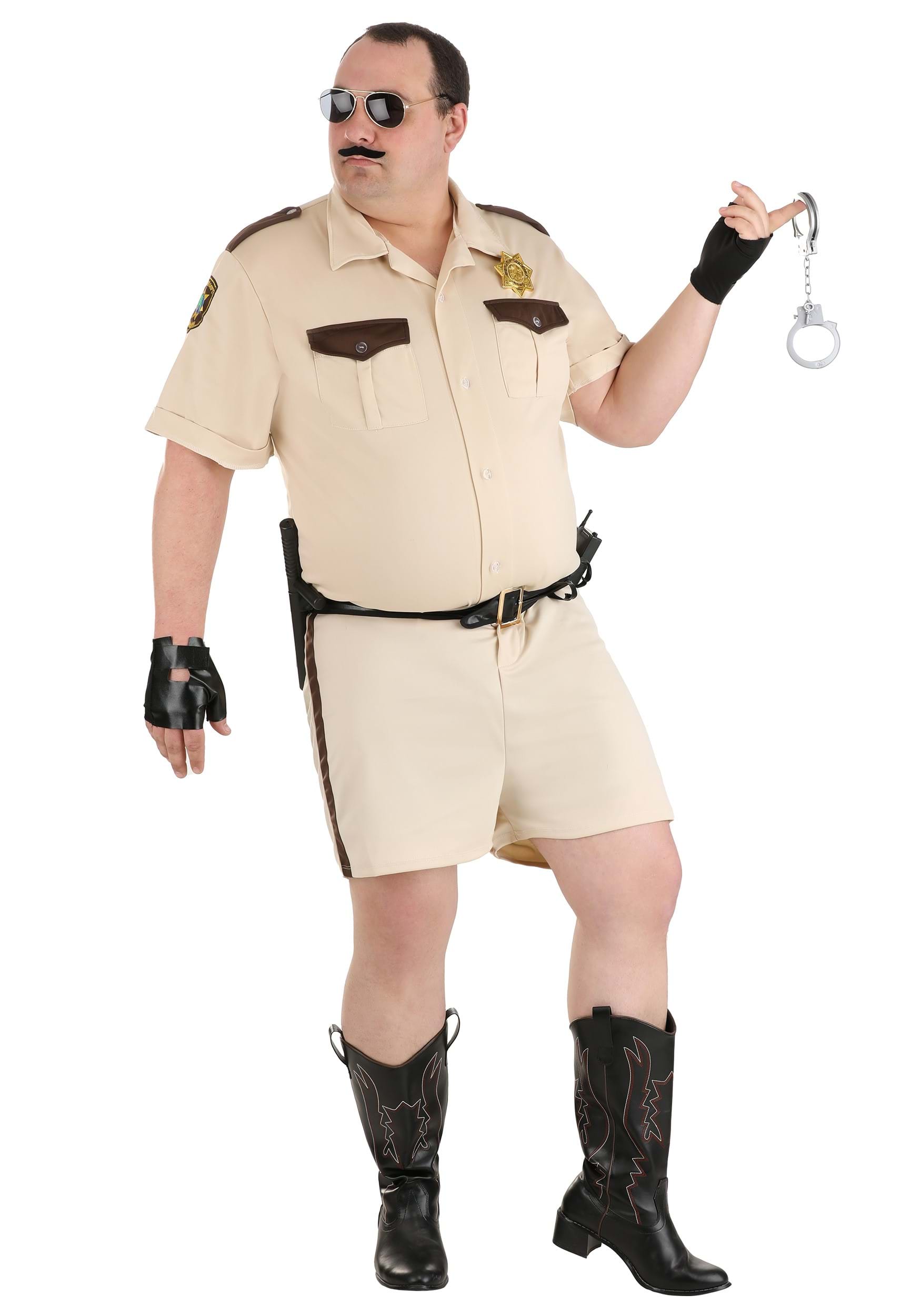 Men's Plus Size Reno 911 Deluxe Lt. Dangle Costume , Police Costumes