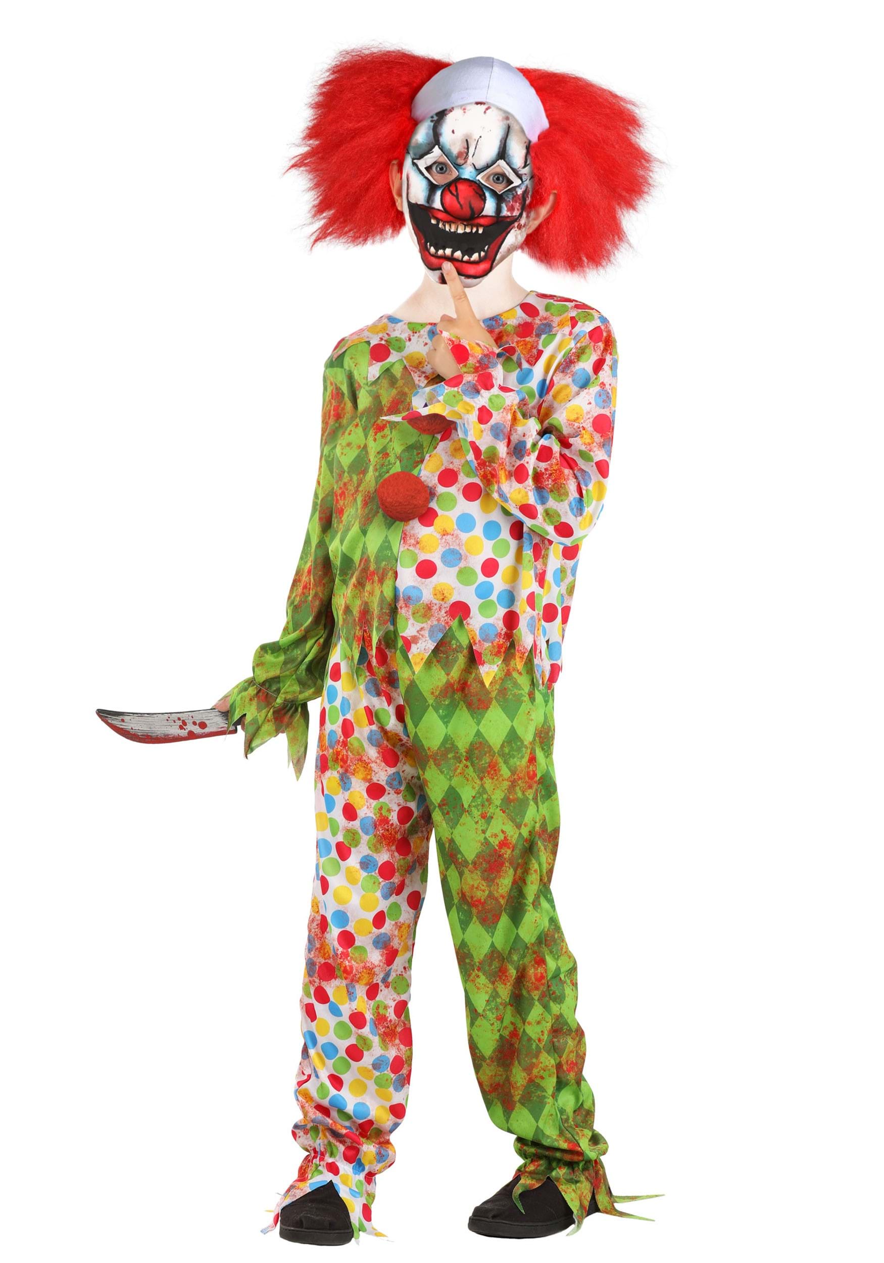 Creepy Masked Clown Kid's Costume