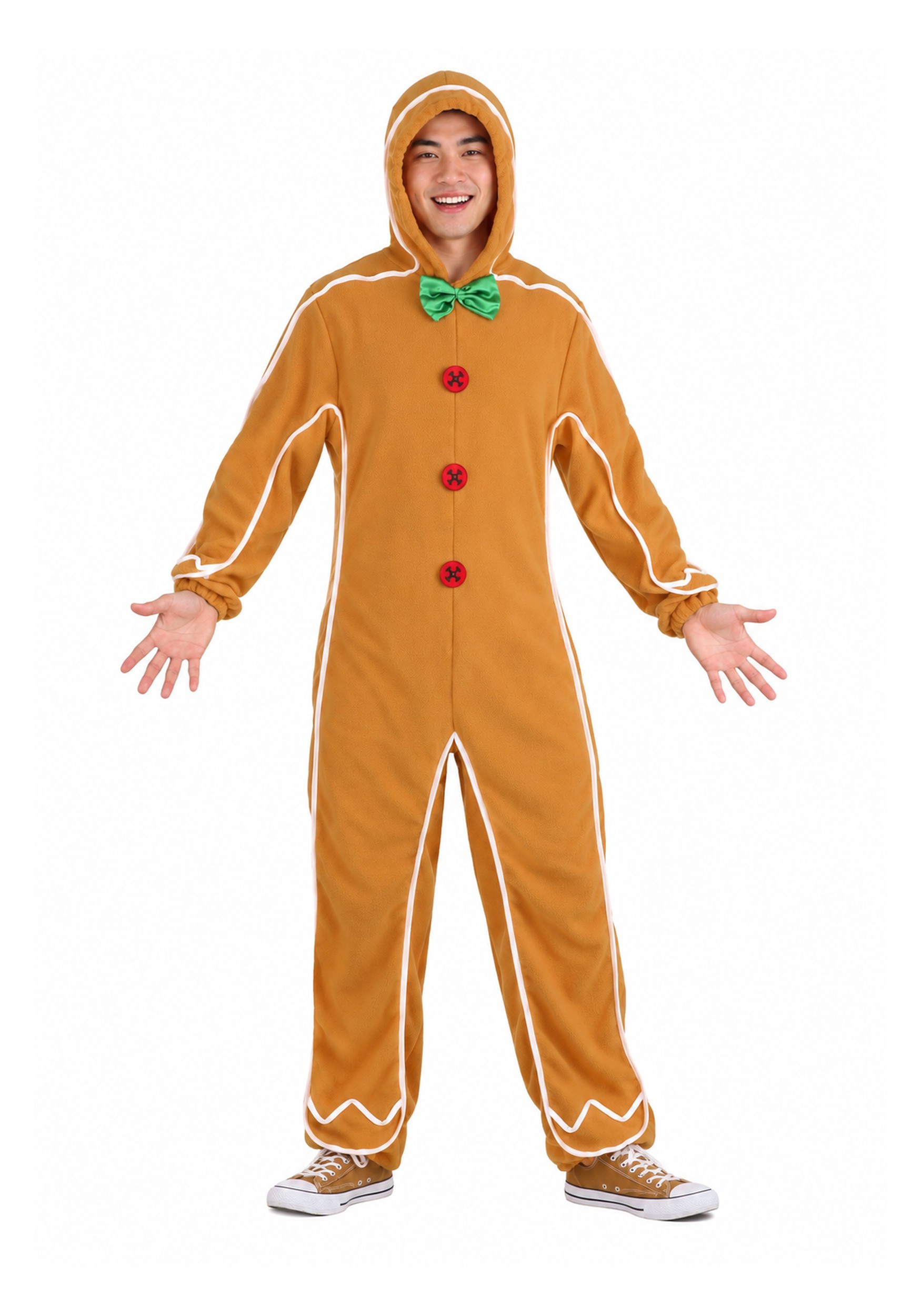 Gingerbread Man Onesie Costume for Adult's