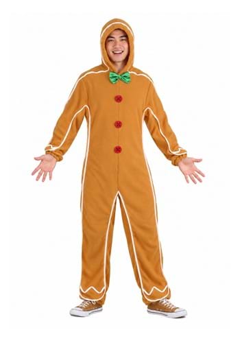Gingerbread Man Onesie Adult Costume upd