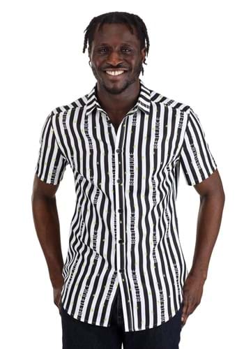 Click Here to buy Striped Logo Beetlejuice Shirt for Adults | Beetlejuice Costumes from HalloweenCostumes, CDN Funds & Shipping