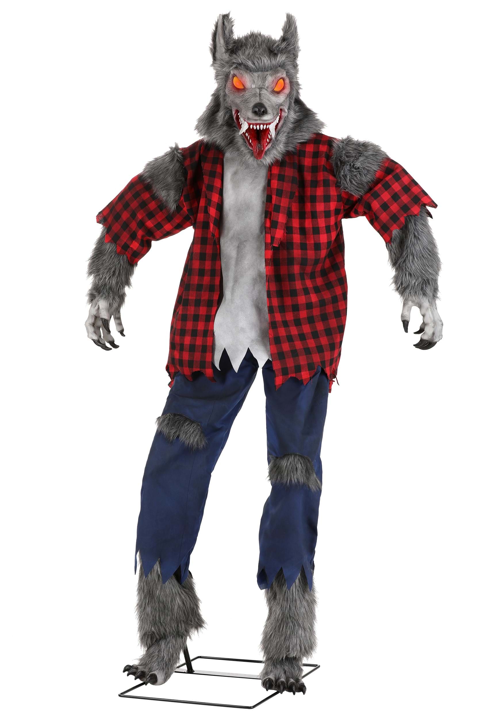 6FT Animated Classic Werewolf Halloween Prop , Werewolf Decorations