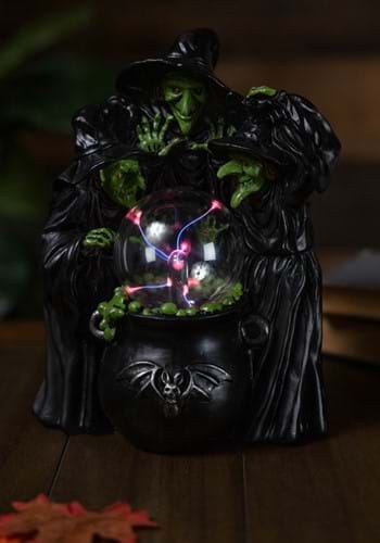 10" Witches & Cauldron w/Static Lighted Magic Ball