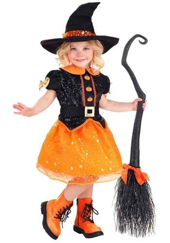 Click Here to buy Pumpkin Patch Witch Costume for Toddlers from HalloweenCostumes, CDN Funds & Shipping