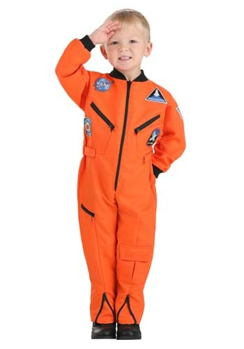 Click Here to buy Orange Astronaut Jumpsuit Toddler Costume from HalloweenCostumes, CDN Funds & Shipping